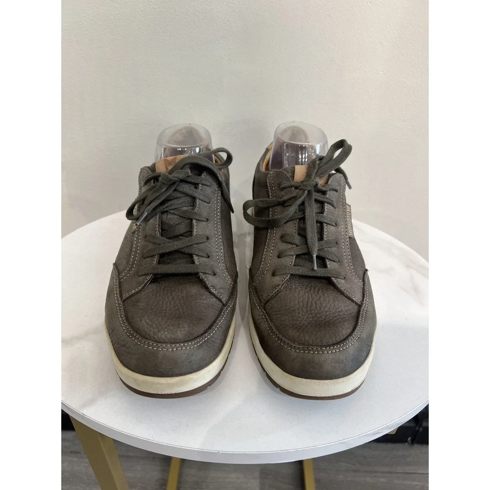 Mephisto Dark Grey Leather Lace-Up Comfort Walking Sneakers Shoes Sz US8 EUR38.5